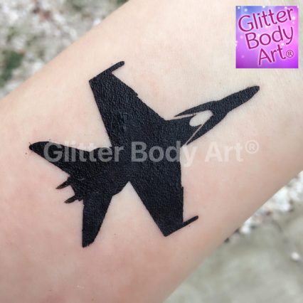 RAF jet temporary tattoo stencil