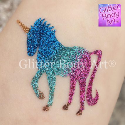 unicorn temporary tattoo stencil for glitter tattoos