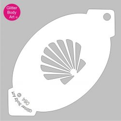 Seashell Face Paint Stencil, Mermaid shell stencil template