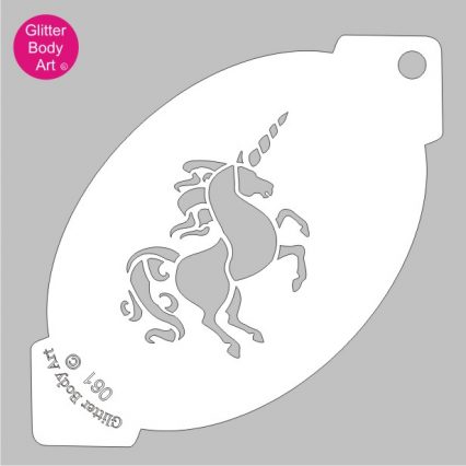 unicorn facepaint stencil, magical unicorn for facepainting