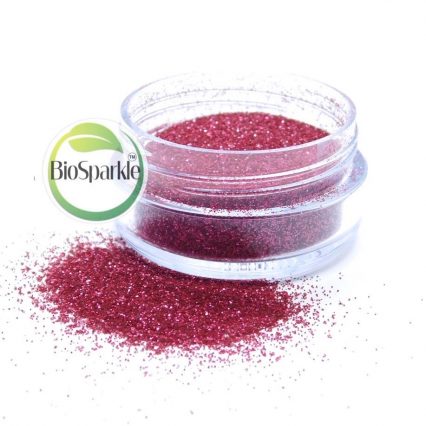 red bioglitter loose glitter jar, eco friendly cosmetic glitter