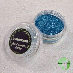 Turquoise blue bioglitter - environmentally friendly glitter makeup