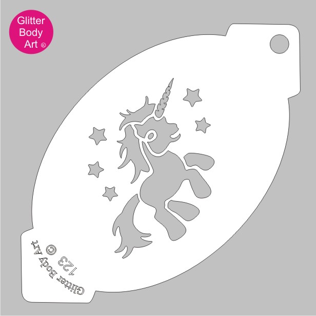 Sparkle Unicorn 123 Glitter Body Art Ltd Unicorn Facepainting Stencil