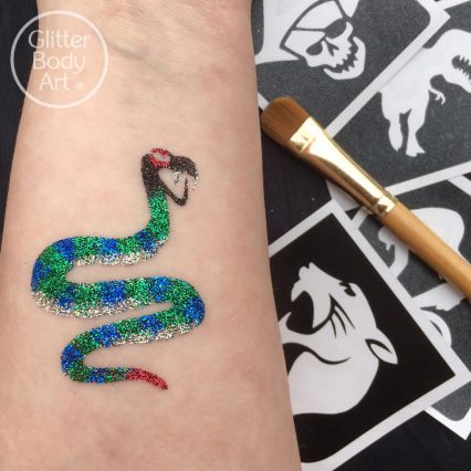 snake temporary tattoo for kids, snake glitter tattoo, reptile birthday party tattoo