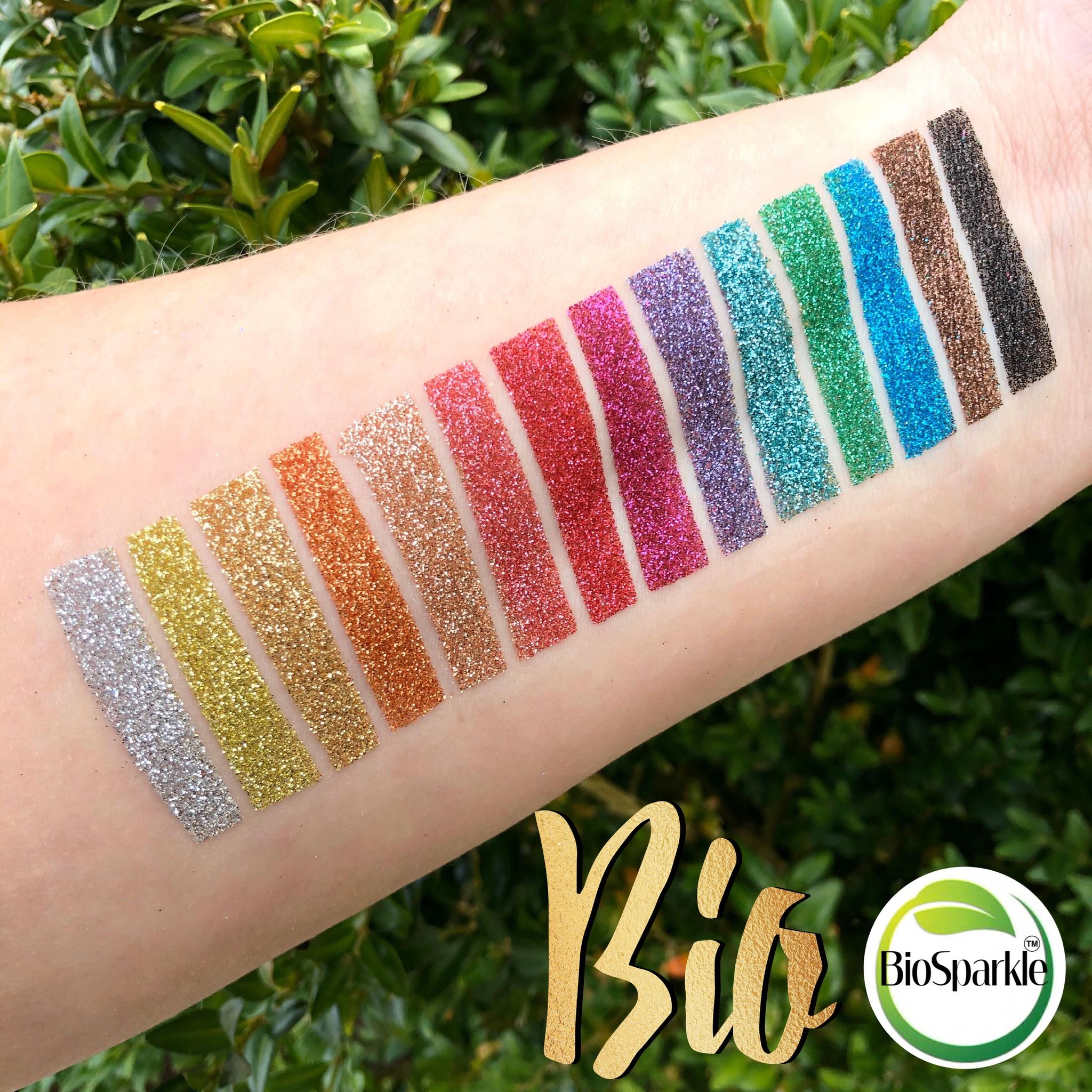 bioglitter glitter collection of 14 bioglitter colours biodegradable eco glitter eco beauty vegan glitter bioglitter