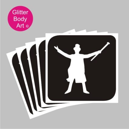 Greatest Showman PC Barnum Stencil, circus ringmaster temporary tattoo stencil