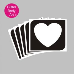 large single heart glitter tattoo stencil