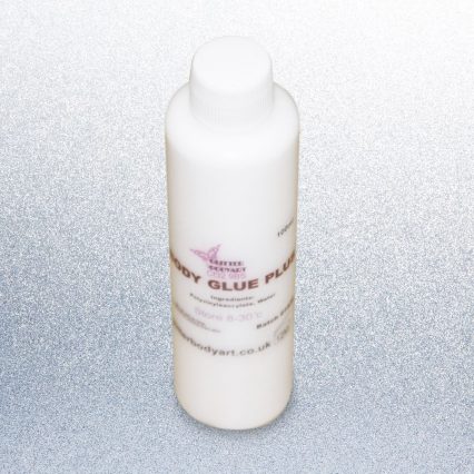 Refill 100 ml container of white body glue, glitter glue adhesive for the skin, glitter tattoo glue, gems and prosthetics