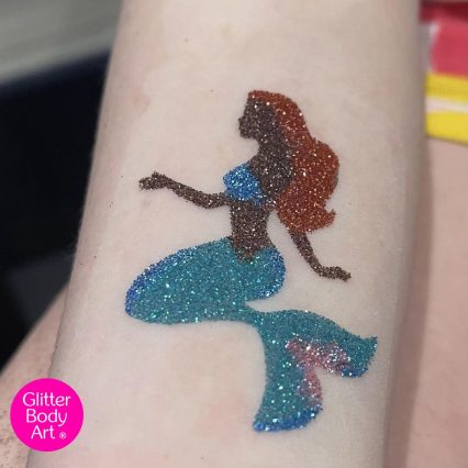 Mermaid Glitter Tattoo Stencil