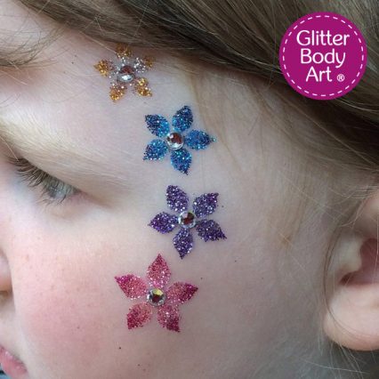 flower temporary tattoo, flower stencil for glitter tattoos