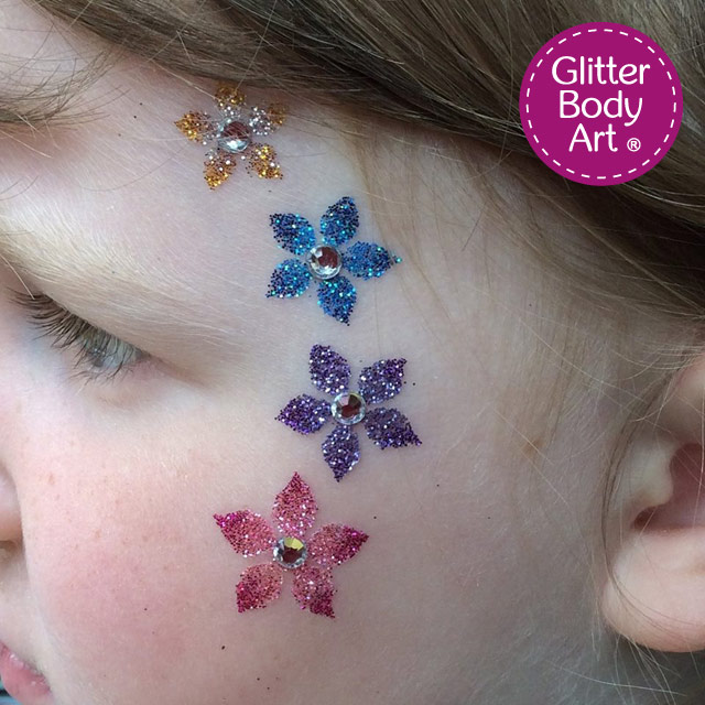 flower temporary tattoo, flower stencil for glitter tattoos 