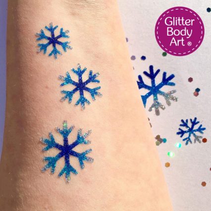 snowflake temporary tattoo stencil, Frozen glitter tattoos