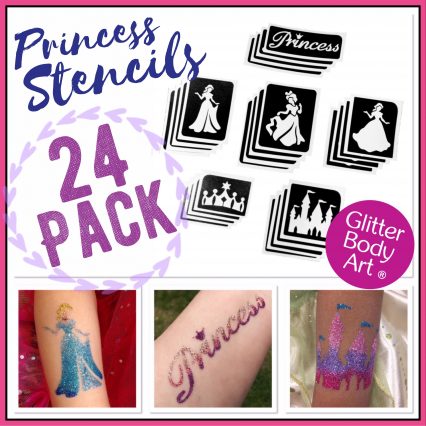 Princess temporary tattoo stencils