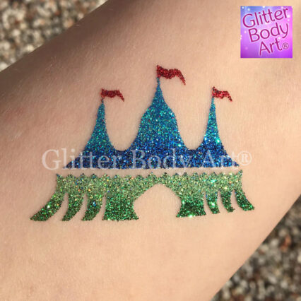 circus tent temporary tattoo, greatest showman glitter tattoos