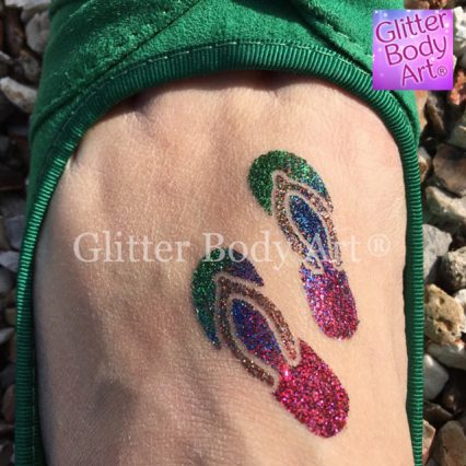 flip flop temporary tattoo stencil for kids glitter tattoos