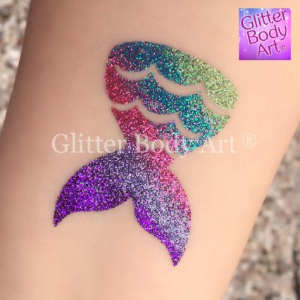 mermaid tale temporary tattoo stencil for mermaid party glitter tattoos