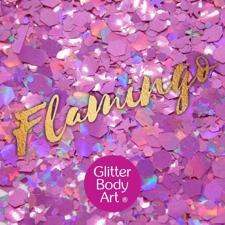 glitter flamingo tube