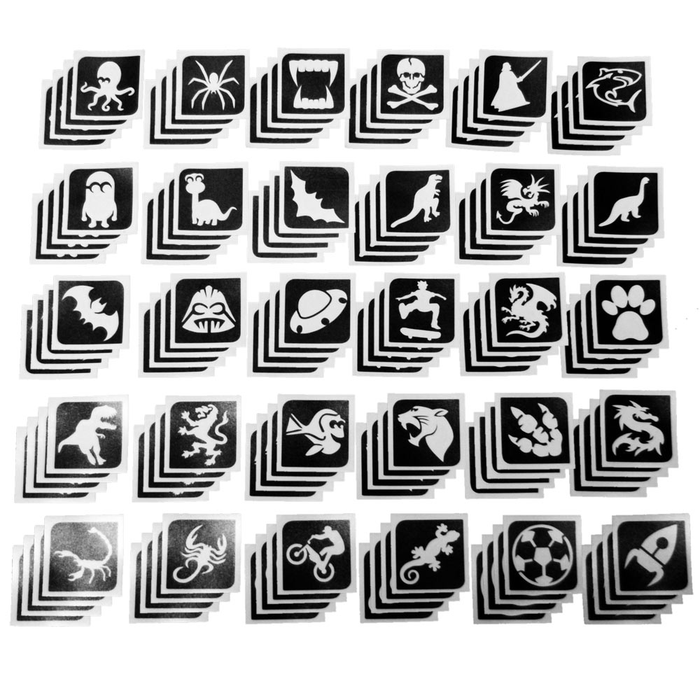 120 Stencils - Midi Size - Boys Designs - Temporary Tattoo Store