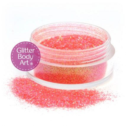 candy sparkle orange face & body glitter makeup jar of loose orange glitter for cosmetic applications
