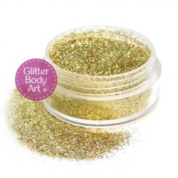 gold dazzle - holographic gold face & body glitter jar of loose glitter for makeup and glitter tattoos