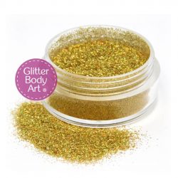 holographic gold cosmetic glitter for face and body