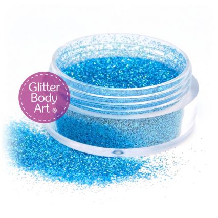 marine blue face & body glitter jar of loose glitter for makeup and glitter tattoos