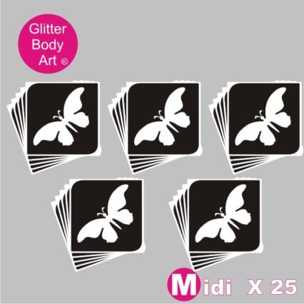 25 midi butterfly temporary tattoo stencils for glitter tattoos