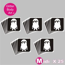 25 midi sized Minion temporary tattoo stencils from Despicable Me Glitter Tattoos