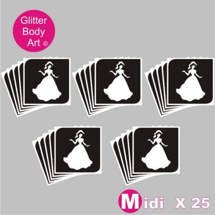 25 midi princess temporary tattoo stencils