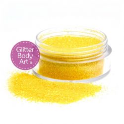 Yellow iridescent body glitter for use with glitter tattoos and nail art