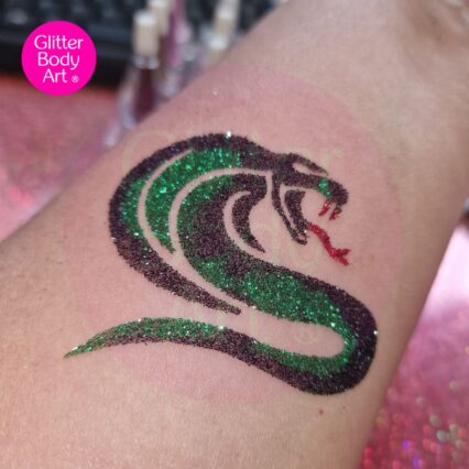 cobra snake glitter tattoo