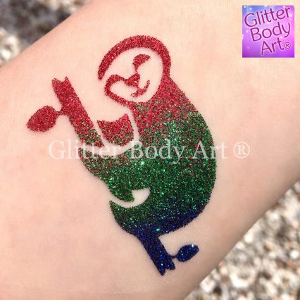 Sloth temporary tattoo stencil, sloth glitter tattoo stencil