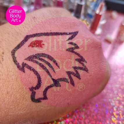 wild cat glitter tattoo