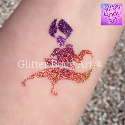 aladiin on a magic carpet, aladdin temporary tattoos, aladdin glitter tattoo