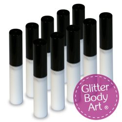body glue, skin glue, tattoo glue pack of 10 4ml wands with sponge applicator