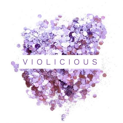 violet, purple festival glitter mix made from bio glitter for glitter make up