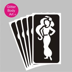 Aladdins Princess Jasmine temporary tattoo stencil