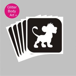 cute lioni cub, Simba, Lion King temporary tattoo stencil