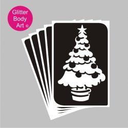 Christmas tree temporary tattoo stencil for glitter tattoos