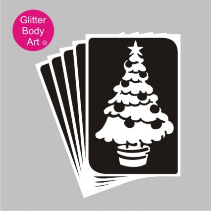 Christmas tree temporary tattoo stencil for glitter tattoos