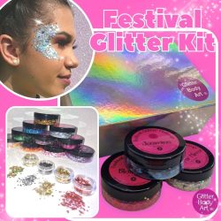chunky festival glitter kit for festival makeup