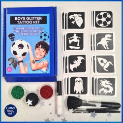 Boys temporary tattoo kit perfect for birthday parties or Christmas present