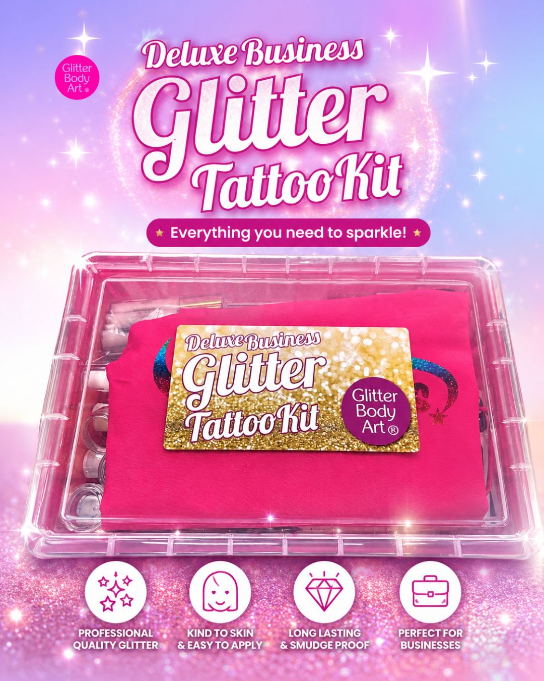 Business Glitter Tattoo Kit with Banner
