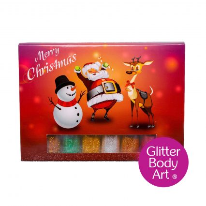 Christmas Gift glitter tattoo kit with Christmas temporary tattoos and glitter
