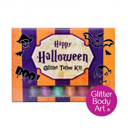 halloween glitter tattoo kit with halloween stencils and glitters