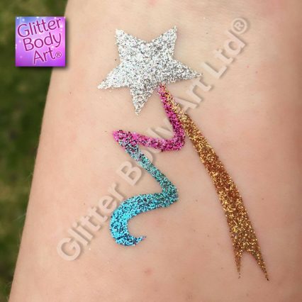 fairy wand temporary tattoo stencil for glitter tattoos