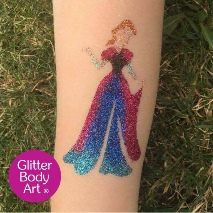 Disney princess temporary tattoo stencil for princess glitter tattoos