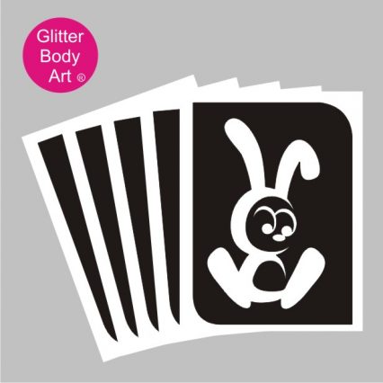 Easter bunny glitter tattoo stencil