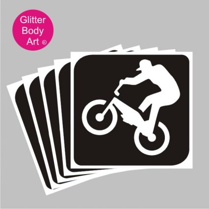 biker temporary tattoo stencil, sporting stencil design