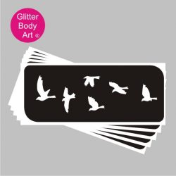 flock of birds stencils for temporary tattoos